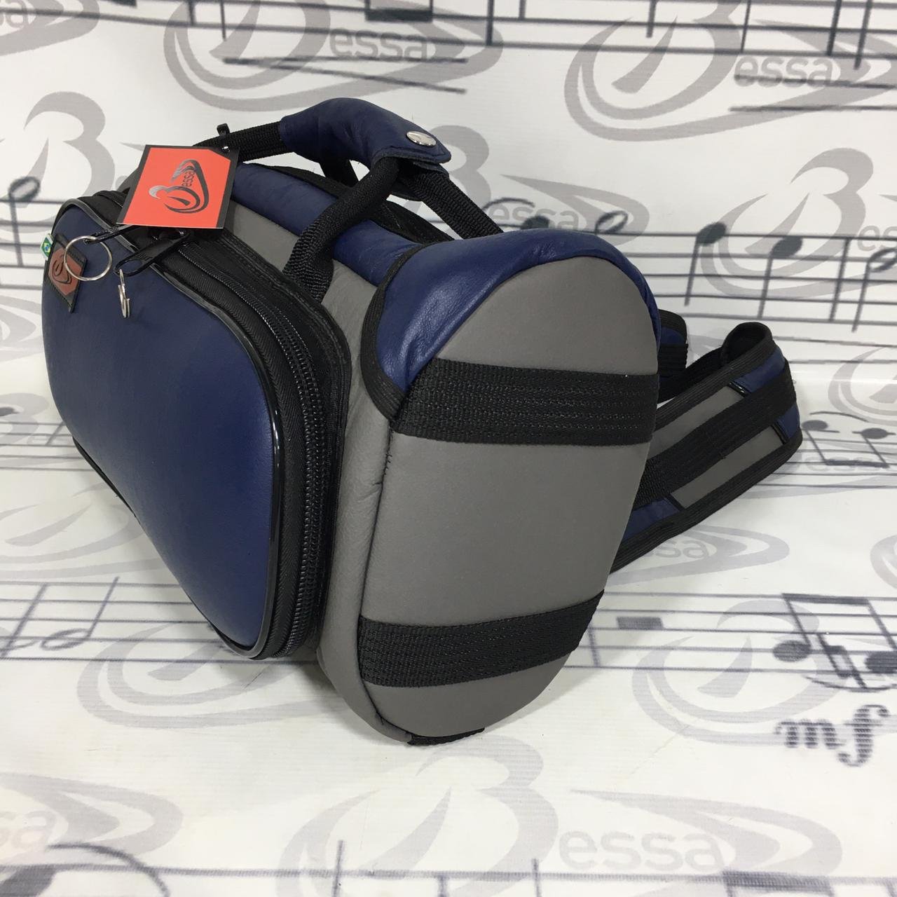 Capa Para Cornet Couro Azul/Cinza - Imagem 4