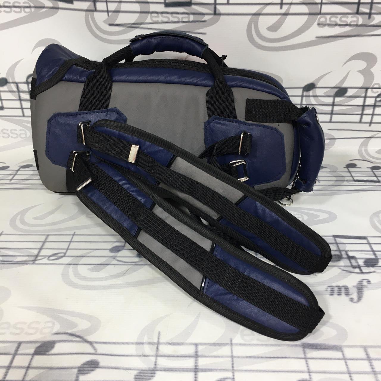 Capa Para Cornet Couro Azul/Cinza - Imagem 3
