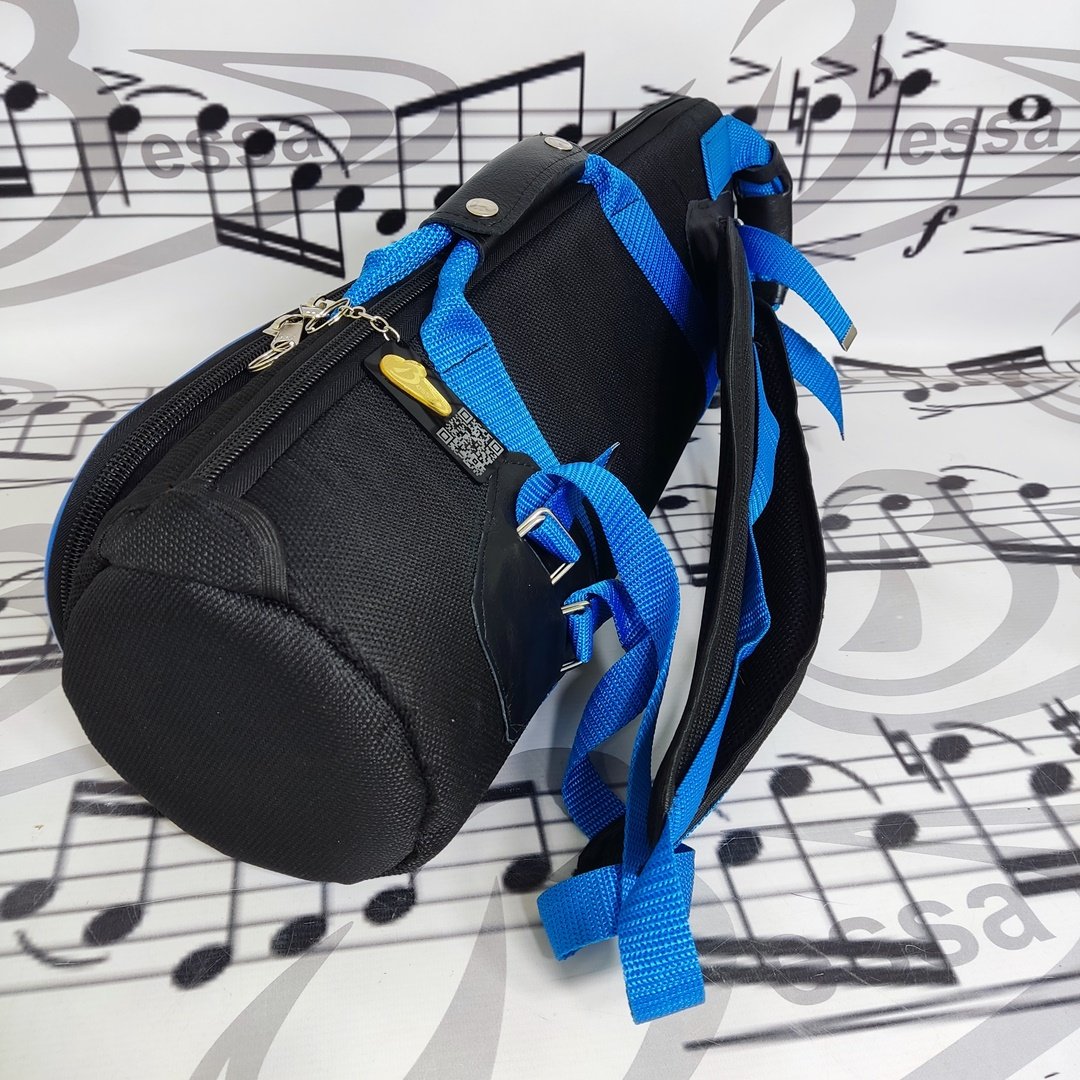 Capa/bag para trompete Nylon preto com detalhes azul - Imagem 6