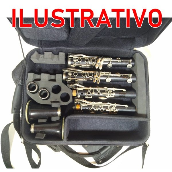 Case para duas Clarinetes Nylon preto / dois bolsos - Imagem 6