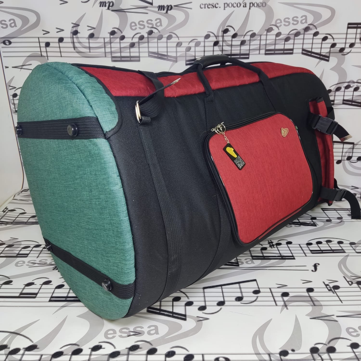 Capa para Tuba Nylon preto Verde e vermelho