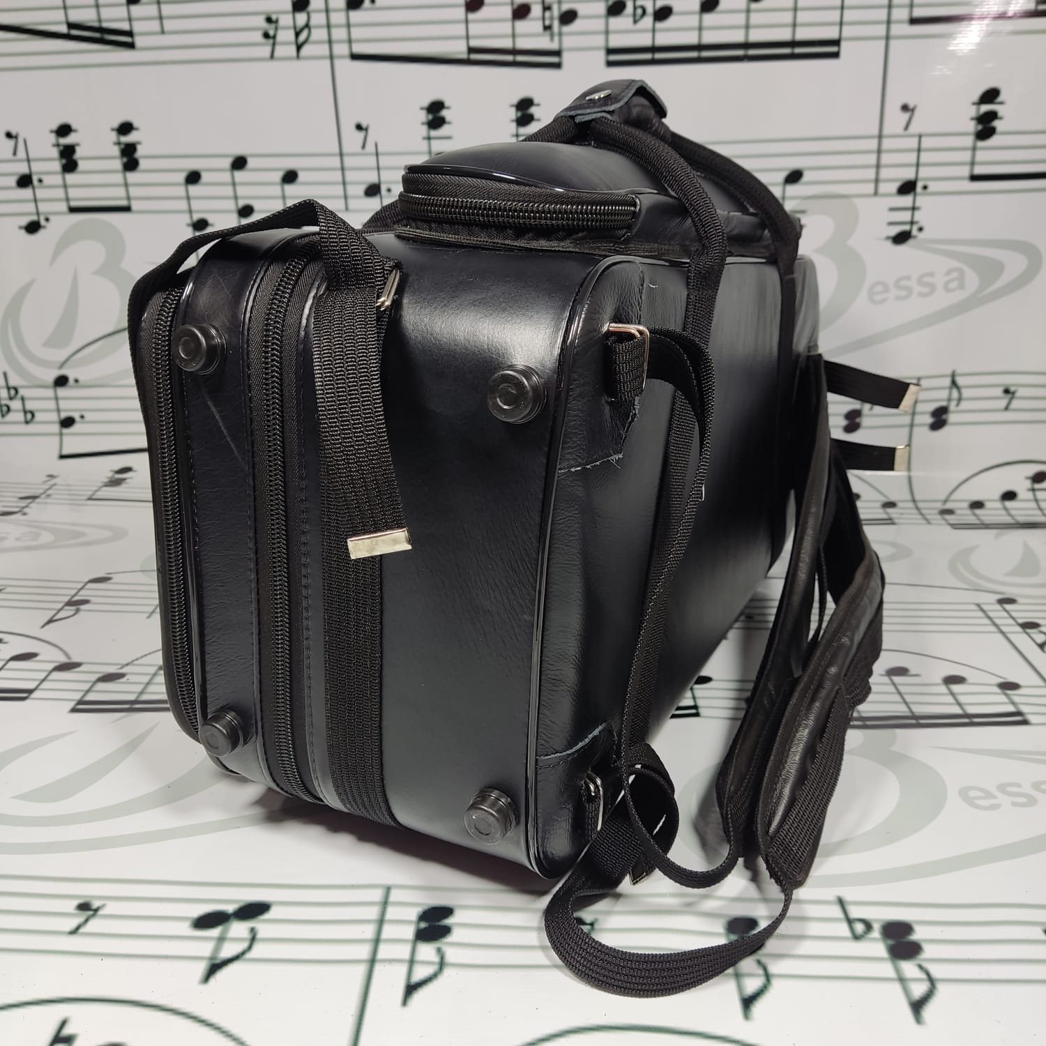 Case Flugelhorn e Trompete Couro Preto com bolso extra - Imagem 7