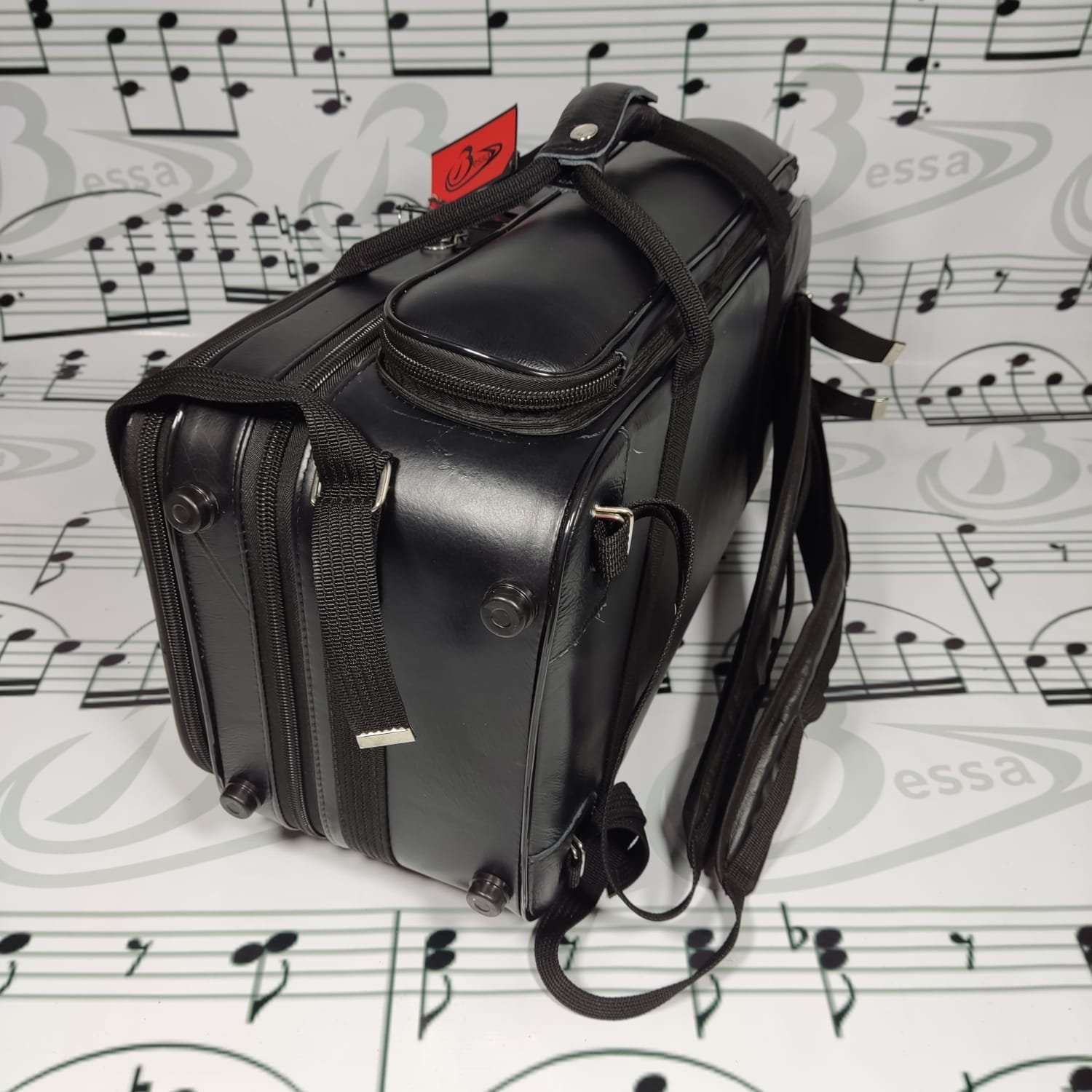 Case Flugelhorn e Trompete Couro Preto com bolso extra - Imagem 8