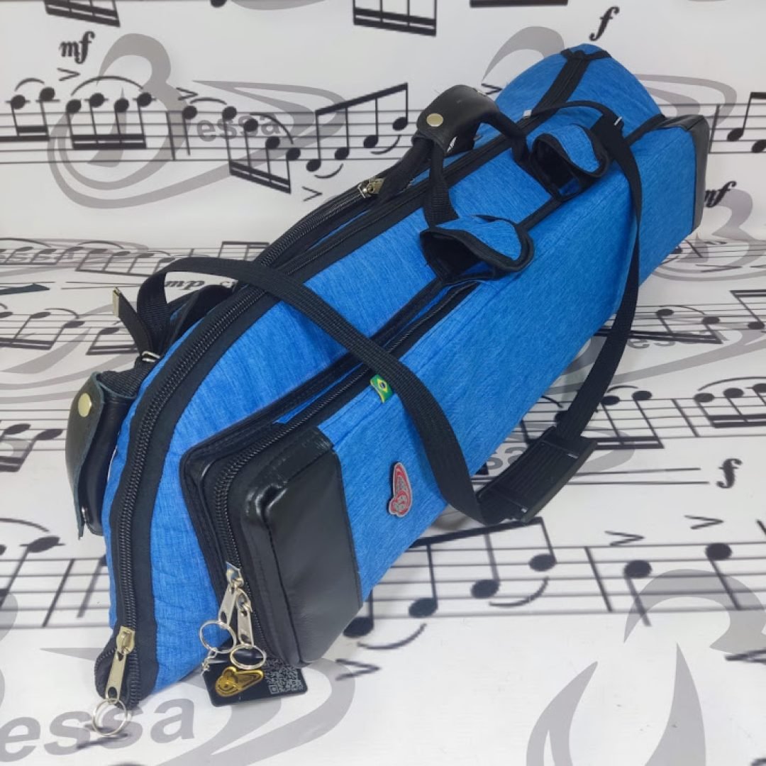 0103 Capa para Trombone nylon azul royal com bolso 001