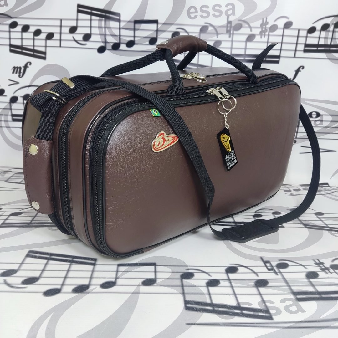 0240 Case Flugelhorn e Trompete Couro Marrom 001