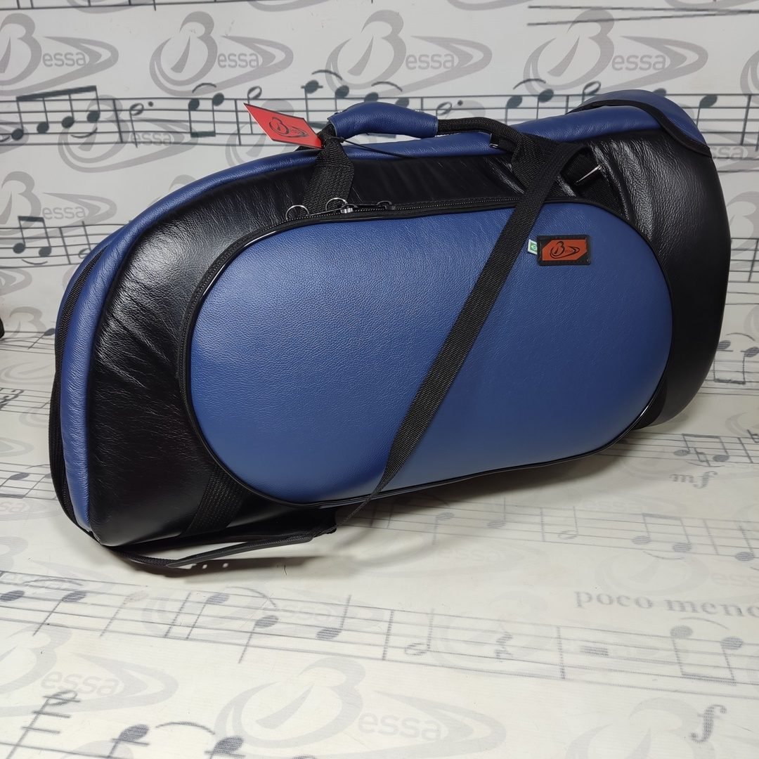 0605 Capa para Euphonium Couro preto e azul 001