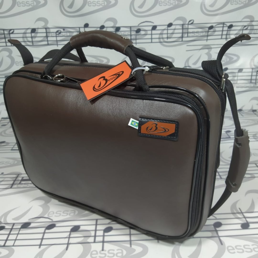0714 Case para Duas Clarinete Couro marrom 001