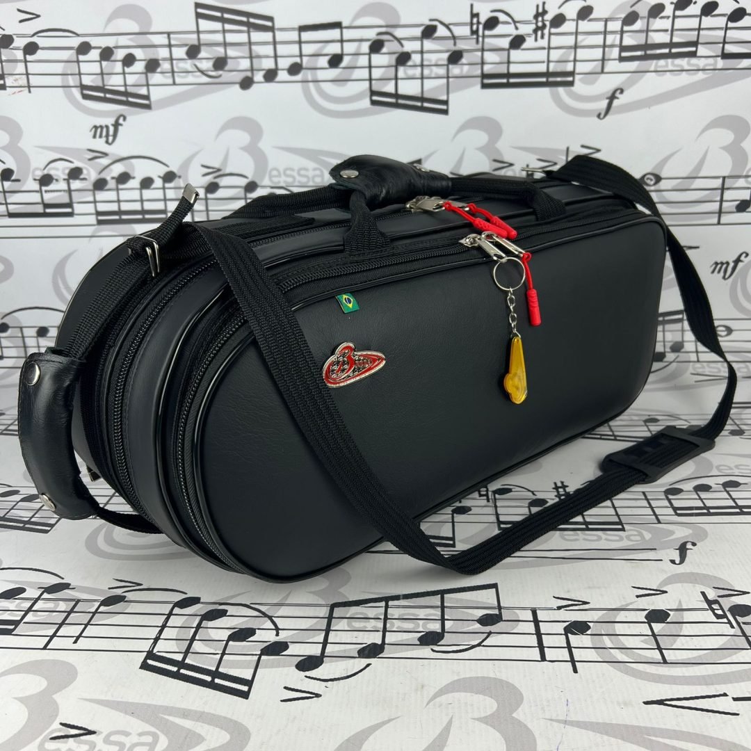 Case Para Um Trompete Couro Preto 001