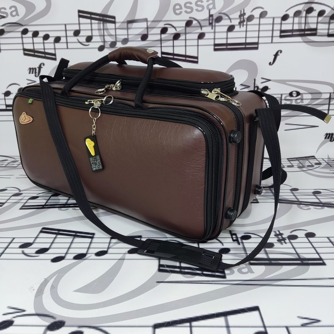 Case para Dois trompetes Couro Marrom 001